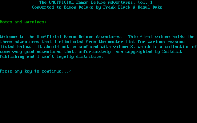 File:Unofficial Eamon Deluxe Adventures, Volume 1 intro.png