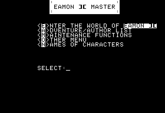 File:Eamon II main menu.png