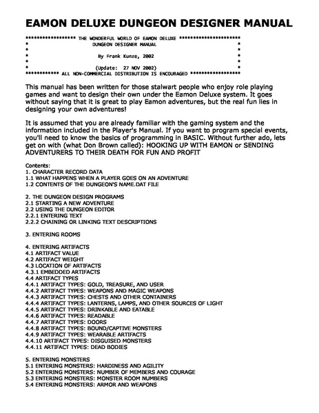 File:Eamon Deluxe Adventure Design Manual, 1st edition.pdf