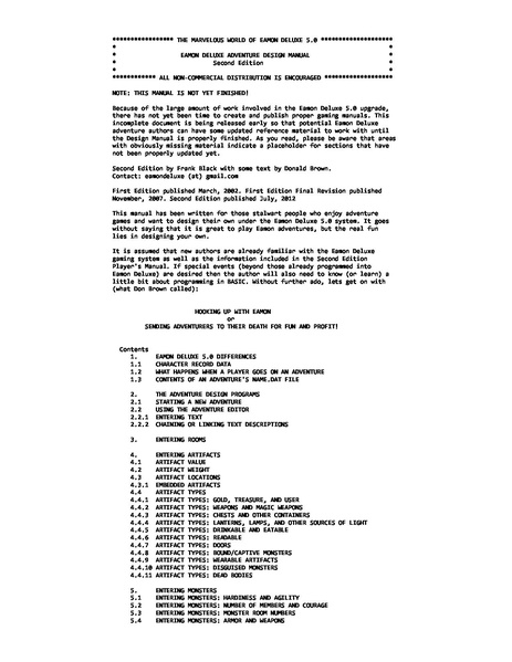 File:Eamon Deluxe Adventure Design Manual, 2nd edition.pdf